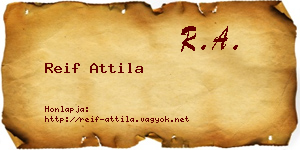 Reif Attila névjegykártya